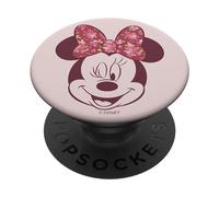 Disney Mickey And Friends Minnie Mouse Pink Floral Bow Face PopSockets Swappable PopGrip