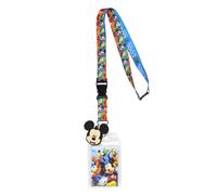 Disney Mickey and Friends The Cool Crew Detachable Lanyard with ID Badge Holder and 2" Rubber Mickey Charm