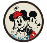 Disney Mickey and Minnie Color Portrait Round Wood Wall Decor