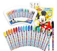 Disney Mickey and Minnie Gel Pen Set - Bundle with 20 Gel Pens for Drawing, Doodling, Coloring, Art Plus Coloring Book and Stickers | Mickey and Minnie Mouse Party Favors for Kids, Girls, Boys