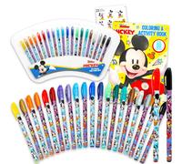 Disney Mickey and Minnie Gel Pen Set - Bundle with 20 Gel Pens for Drawing, Doodling, Coloring, Art Plus Coloring Book and Stickers | Mickey and Minnie Mouse Party Favors for Kids, Girls, Boys