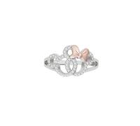 Disney Mickey and Minnie Girls Sterling Silver Stone Set Silhouette Ring