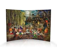 Disney - Mickey and Minnie Halloween Fun - Thomas Kinkade Studios - 10” x 7” Curved Acrylic Photo Print - Free Standing Décor - Officially Licensed Collectible