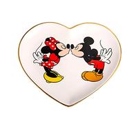 Disney Mickey and Minnie Mouse Ceramic Heart Trinket Tray Jewelry Dish Ring Holder