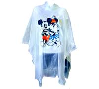 Disney Mickey and Minnie Mouse Love Never Folds Rain Poncho Hoodie (as1, alpha, one_size, regular, regular, Adult), Transparent, One Size