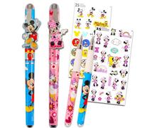 Disney Mickey And Minnie Mouse Office Supplies Pen Set For Adults - Mickey And Minnie Metal Clip Pens & More Desk Accessories For Boys, Girls