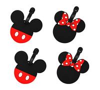 Disney Mickey and Minnie Mouse PVC Luggage Tags, Set of 4