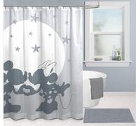 Disney Mickey and Minnie Mouse Shower Curtain 178 x 182 cm - Fabric Gray Bathroom Decor