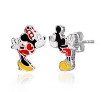 Disney Mickey and Minnie Mouse Sterling Silver Mismatched Kiss Stud Earrings