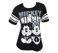 Disney Mickey and Minnie Mouse Women's Football Style T-Shirt X-Large Black