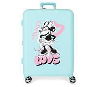 Disney Mickey and Minnie Travel Cabin Suitcase, White, 38 x 55 x 20 cm, Rigid ABS Side Combination Lock, 34L, 2 kg, 4 Double Wheels, Hand Luggage. Joumma Bags