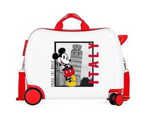 Disney Mickey and Minnie Travel The World Italy Children's Suitcase White 50 x 39 x 20 cm Rigid ABS Side Combination Lock 34L 1, Italy, One Size, Children's Suitcase