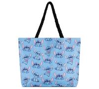 Disney Mickey and Stitch Tote bag - Girls, Boys, Teens, Adults - Mickey Minnie Mouse, Stitch, Classic Canvas Tote Travel Bag, Light Blue, One Size