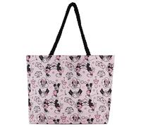 Disney Mickey and Stitch Tote bag - Girls, Boys, Teens, Adults - Mickey Minnie Mouse, Stitch, Classic Canvas Tote Travel Bag, Light Pink, One Size