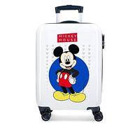 Disney Mickey Enjoy the Day White Cabin Suitcase 40x55x20 cm Rigid ABS Combination lock 34 Litre 2.8 Kg 4 Double Wheels Hand Luggage