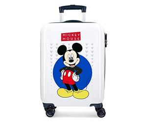 Disney Mickey Enjoy the Day White Cabin Suitcase 40x55x20 cm Rigid ABS Combination lock 34 Litre 2.8 Kg 4 Double Wheels Hand Luggage