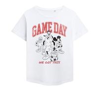 Disney Mickey Friends Game Day Ladies Fashion T Shirt, White, X-Large