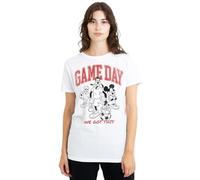 Disney Mickey Friends Game Day Ladies T Shirt, White, Large