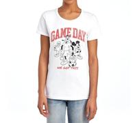 Disney Mickey Friends Game Day Womens T Shirt, White, S