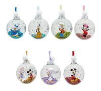 Disney - Set Of 7 Christmas Tree Baubles - Mickey & Friends - Mickey & Minnie Mouse, Donald & Daisy Duck, Goofy & Pluto - Officially Licensed Merchandise - Xmas Ornament.