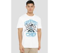 Disney Mickey & Friends World's Greatest Chef Dad Unisex T Shirt, White, S