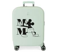 Disney Mickey Happiness Cabin Suitcase Green 40x55x20 cm Rigid ABS Integrated TSA Closure 37L 2.74 kgs 4 Double Wheels Expandable Hand Luggage
