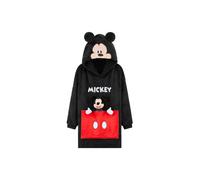 Disney Stitch Fleece Hoodie Blanket with Plushie for Kids Teenagers Eeyore Angel Minnie Mouse Kids Oversized Hoodie (Black Mickey)