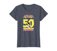 Disney Mickey It's My 50th Birthday Red & Yellow T-Shirt, Women, Heather Blue, 3X-Large