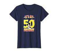 Disney Mickey It's My 50th Birthday Red & Yellow T-Shirt, Women, Navy Blue, X-Small