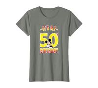 Disney Mickey It's My 50th Birthday Red & Yellow T-Shirt, Women, Olive Heather, 3X-Large