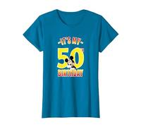Disney Mickey It's My 50th Birthday Red & Yellow T-Shirt, Women, Sapphire Blue, 3X-Large