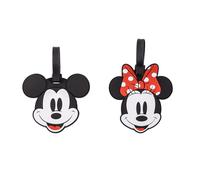 Peers Hardy Luggage Tags: Disney Mickey and Minnie Mouse Red+Black 2 Piece Luggage Tag Set