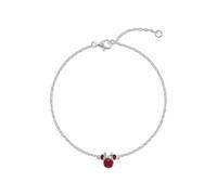 Disney 925 Sterling Silver Minnie Mouse July Birthstone Bracelet, 6.75 Inch with 1 Inch Extender