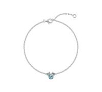 Disney 925 Sterling Silver Minnie Mouse March Birthstone Bracelet, 6.75 Inch with 1 Inch Extender