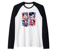 Disney Mickey & Minnie Americana 4th of July Grid USA 250th Raglan Baseball Tee