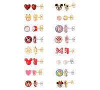 Disney Mickey, Minnie Mouse & Friends Stud Earrings Pack 16 Pairs - Officially Licensed Disney Earrings