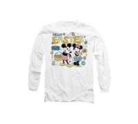 Disney Mickey & Minnie Mouse Hello Easter Long Sleeve T-Shirt, White | Size: Large Disney White L