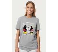 Disney Mickey Minnie Mouse Love You Forever Valentines Day Relaxed Fit T-Shirt Mickey Mouse Mid Grey L