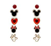 Disney Mickey & Minnie Mouse Multicoloured Enamel Costume 5 Piece Stud Set Red