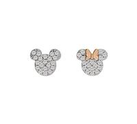 Disney Mickey & Minnie Mouse Sterling Silver Clear Cubic Zirconia Stone set Mismatched Stud Earrings E905016TZWL-B.PH
