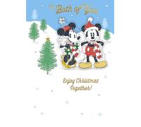 Disney Mickey & Minnie Mouse 'To Both of You' Christmas Card, Winter Scene Design