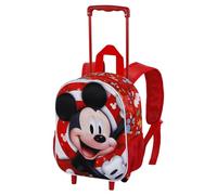 Disney Mickey Minnie-Small 3D Backpack with Wheels, 26 x 34 cm, Capacity 12.5 L