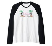 Disney Mickey & Minnie Tropical Island Vacation Script Logo Raglan Baseball Tee