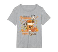 Disney Mickey & Minnie "You're the Pumpkin to My Spice" Fall T-Shirt, Women's Plus, Heather Grey, 4X