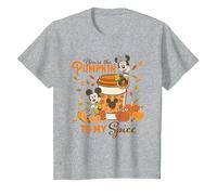 Disney Mickey & Minnie "You're the Pumpkin to My Spice" Fall T-Shirt, Youth, Heather Grey, 3T