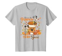 Disney Mickey & Minnie "You're the Pumpkin to My Spice" Fall T-Shirt, Youth, Silver Grey, Medium