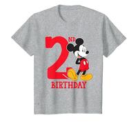 Disney Mickey Mouse 2nd Birthday T-Shirt, Youth, Heather Grey, 4T