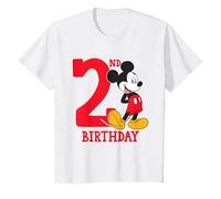 Disney Mickey Mouse 2nd Birthday T-Shirt, Youth, White, X-Small