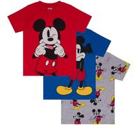 Disney Mickey Mouse 3 Pack T-Shirts for Boys, Multicolor, 7-8 Years: 128cm