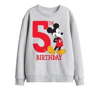 Disney Mickey Mouse 5Th Birthday Shirt Kids Sweatshirt, Athletic Heather, 9-11